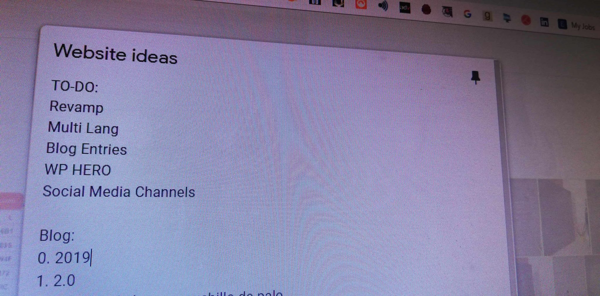 2019 website goals