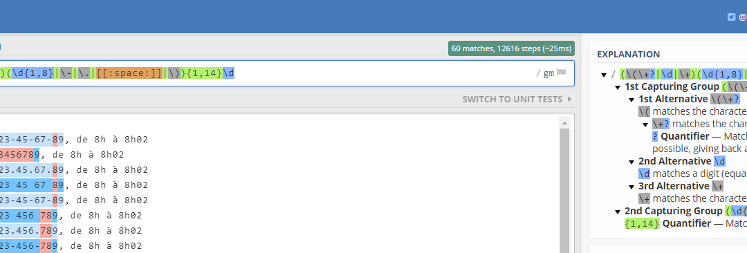 Using Regular Expressions (RegEx) for french phone numbers